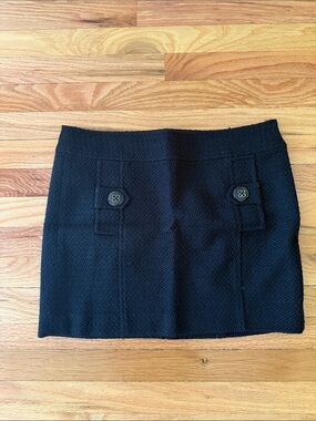 Banana Republic Black Button-Trim Mini Skirt